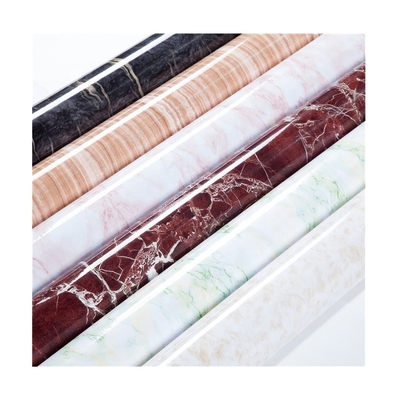 Exterior Grain Self Adhesive Marble High Gloss Marble Furniture Stone Film Membrane PVC Color Changing Film In A Rolls For Cabinet Doors Decoration